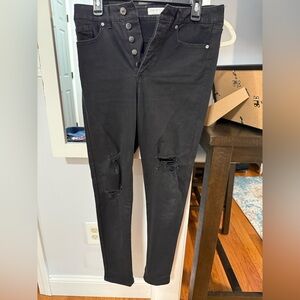 Sofia by Sofia Vergara Black Distressed Skinny Jeans